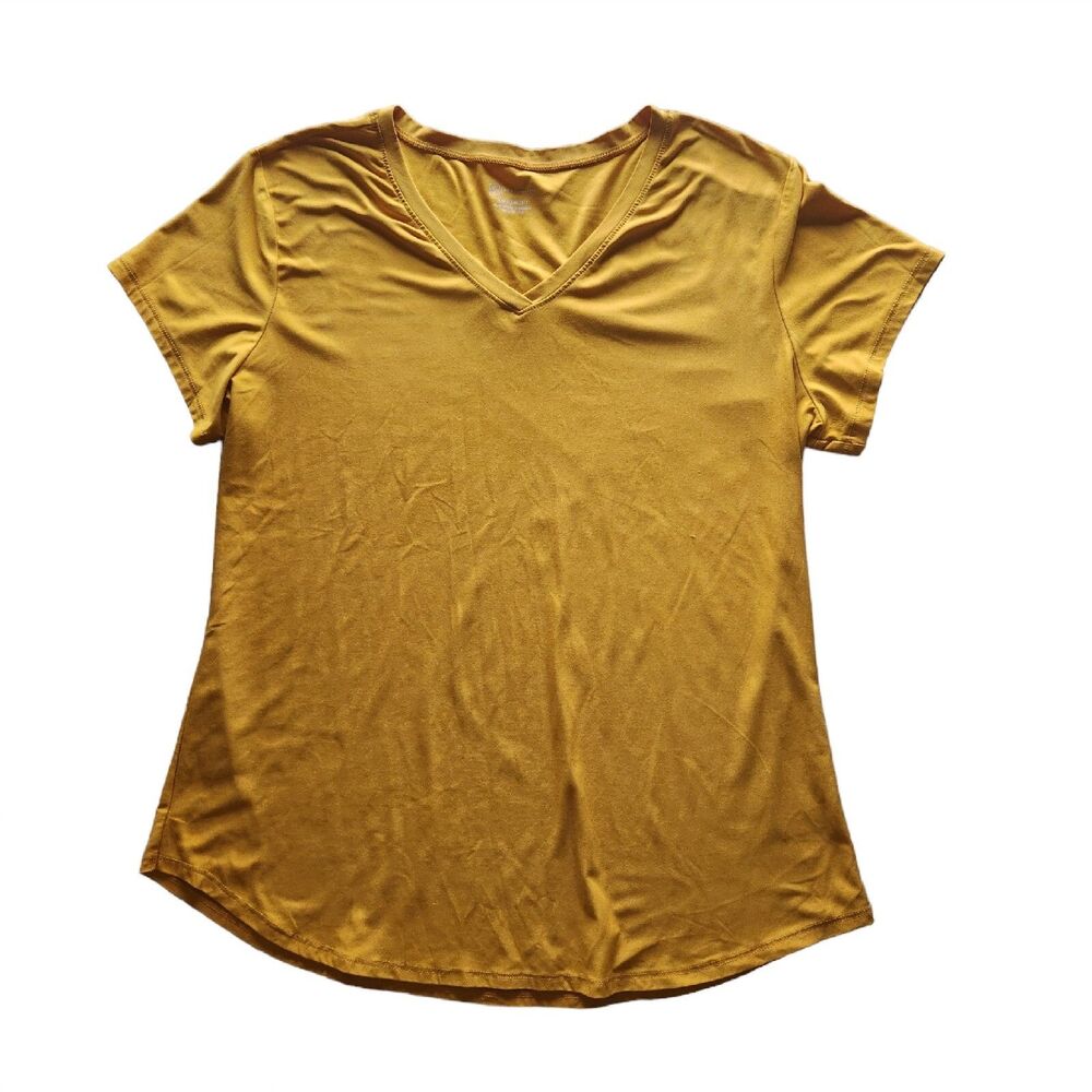 No Boundaries Women’s Fitted Blouse Size XXL Yellow Mustard #52469